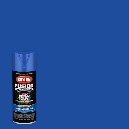 Short Cuts Krylon Fusion All-In-One Gloss Patriotic Blue Paint+Primer Spray Paint 12 oz K02716007